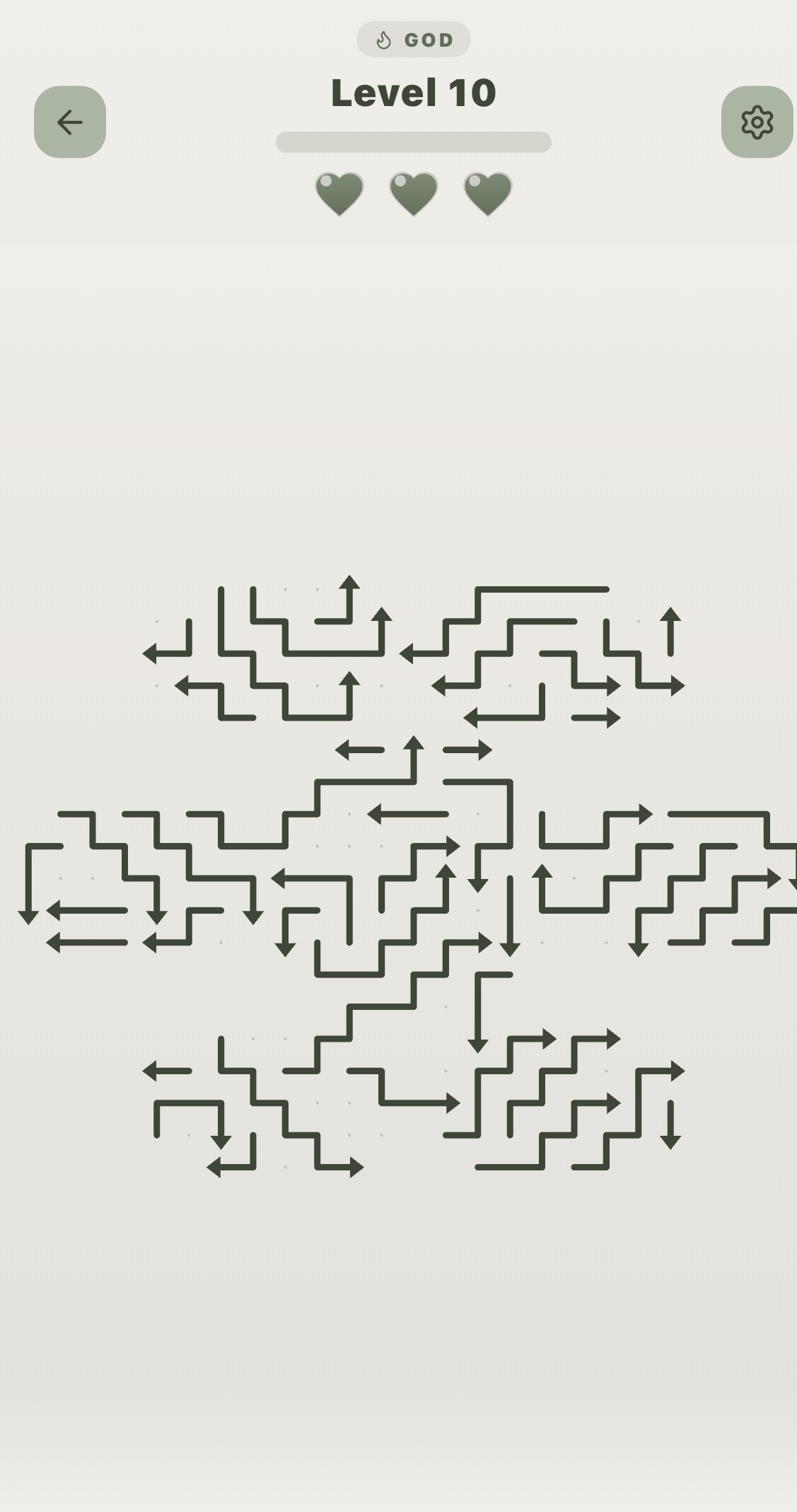 Arrow Escape level 10 puzzle board